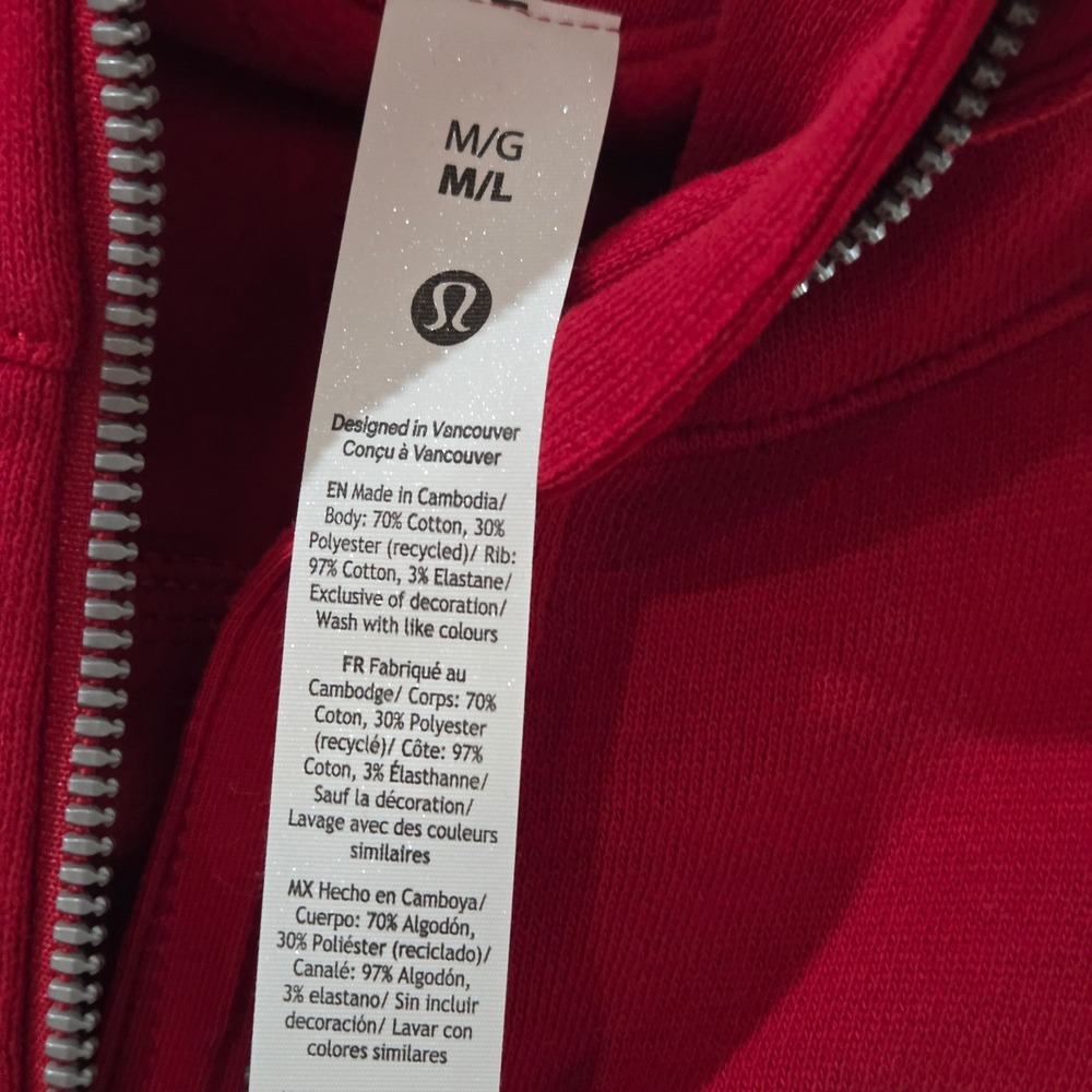 Lululemon NFL Tampa Bay Buccaneers Scuba Oversized Half-Zip Hoodie Crimson M/L - Picture 9 of 14